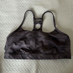 Gray camo sports bra. No padding. Target brand. Size M.